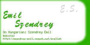 emil szendrey business card
